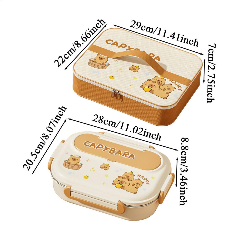 

Lunch Box Set Stainless Steel Divided Lunch Box With Cutlery&Bowl Heatable Leak-proof Food Container Set For School Picnic