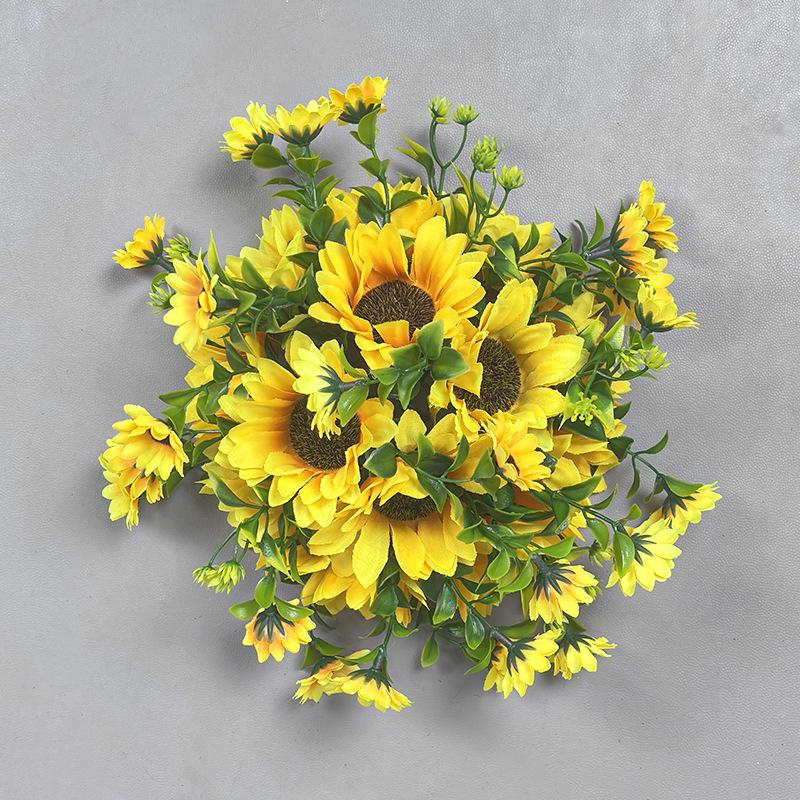 Sunflower Harvest Festival Wreath: Thanksgiving Door & Window Decoration with Faux Flowers