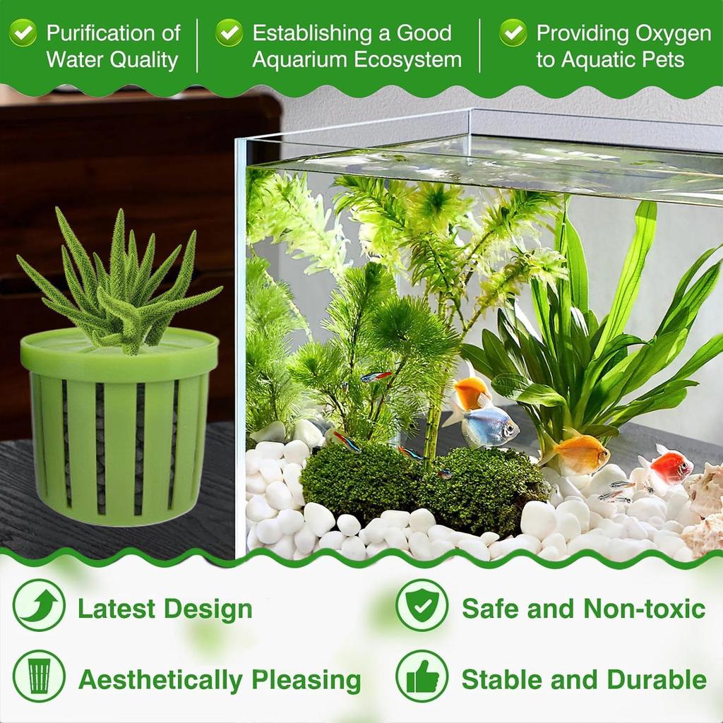 4PCS Fish Tank Hydroponic Planting Basket Potted Plant Holder Water Grass Aquatic Plant Aquarium Accessories