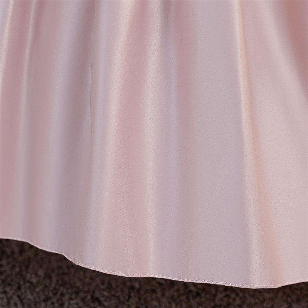 Children's Elegant One-Shoulder Long Evening Dress for Formal Parties
