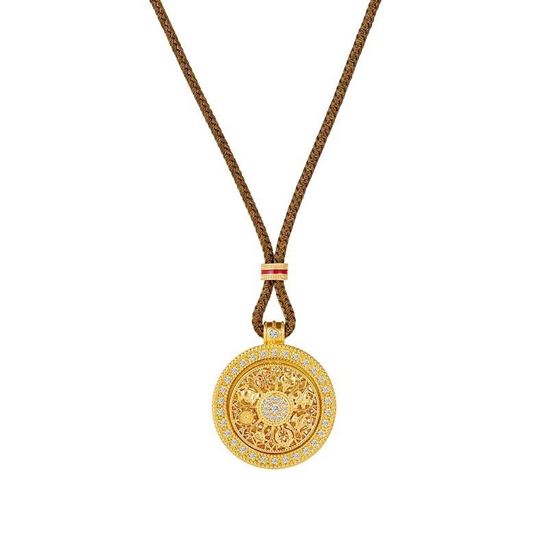 National Style Eight Treasures Compass Pendant Necklace Women's Light Luxury Clavicle Chain Retro Accessories