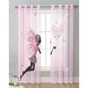 Rosa Mädchen Blume Schmetterling Tüll Fenster Vorhänge Wohnzimmer Organza Garn Sheer Voile Vorhang Schlafzimmer Küche Home Decor Drape