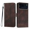 For iPhone 17 Pro Phone Case with Strap Imprint PU Leather Wallet Stand Cover