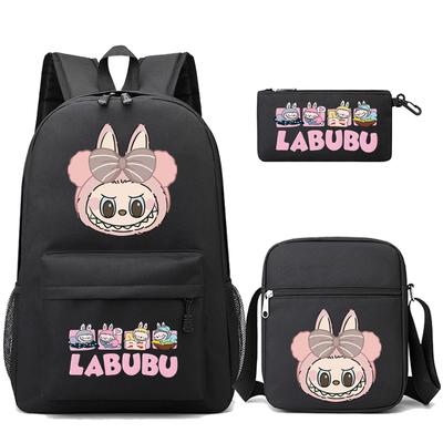 3Pcs/set Cartoon Printed Backpack Teenager Student Boy Girl Schoolbag Larger Capacity Bagpack Travel Bag Kid Gift Mochila