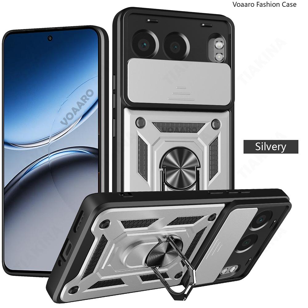 Slide Lens Armor Funda for OnePlus Nord CE4 Lite Case Stand Cover for OnePlus ACE 5 3 Pro 12 13 12R 13R OPPO K12 K12X 5G Case