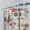 Colorful Floral Shower Curtain Decor Vivid Printed Bath Curtains with Hook Set for Bathroom Decoration in Pink Green Blue Red Ye