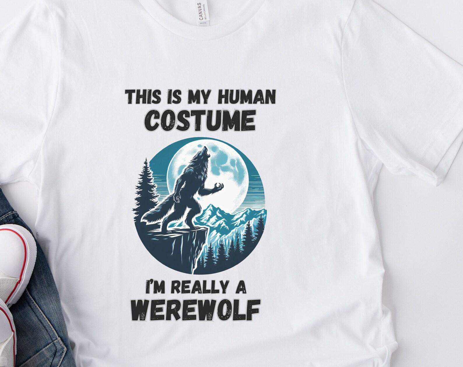 Werewolf Human Costume T-Shirt: Funny Teen Unisex Tee XL