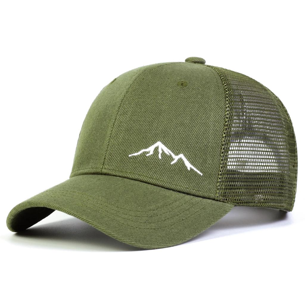 Unisex Minimalist Mountain Embroidery Baseball Net Caps Spring and Summer Outdoor Adjustable Casual Hats Sunscreen Hat