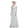 French Satin Light Wedding Dress 1011 New Bride Simple V-neck Certificate Small White Dress Lace Go Out Welcome Dress