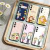 D-Charlie and Lola Cartoon Phone Case For Samsung Galaxy A73,A21s,A22,A31,A52,A53,A71,A41Soft Black Shell