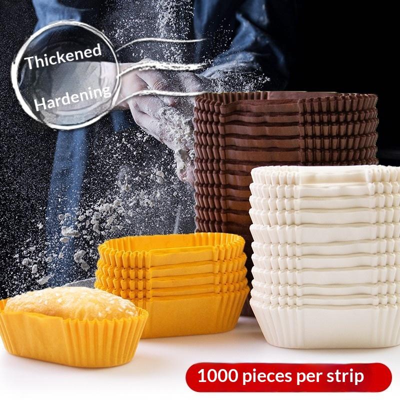 1000Pcs Non Stick Oilproof Paper Oval Cake Mold Baking Tools Loaf Liners Kitchen Supplies Cupcakes Liners