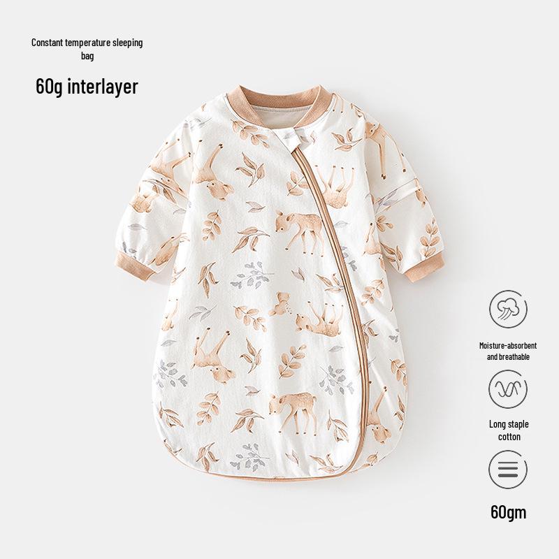 Saculet de dormit cu control al temperaturii pentru bebeluși - Pijama matlasată de sezon, anti-lovire, în formă de U, cu fermoar pentru nou-născuți