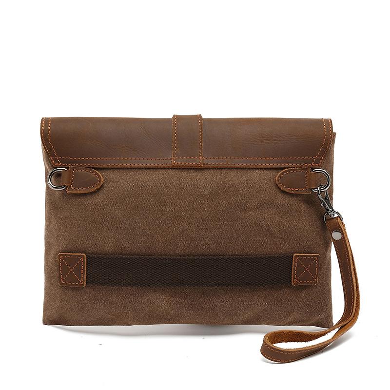 New Retro Handbag, Men's Trendy Handbag, Men's Envelope Bag, Waterproof Canvas Single Shoulder Crossbody Small Bag