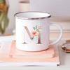Alphabet Flower Letter Mug Coffee Cup Cold Coffee Cups Funny Mugs Cup for Tea Drinkware Rare Beer Travel Cute Original Unusual
