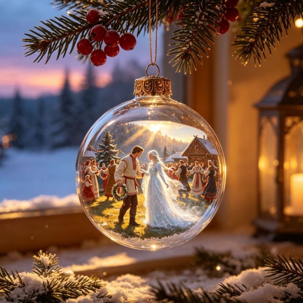 Acrylic Christmas Transparent Ball Pendant Shatterproof Ghost Pendant Ball Halloween Decor