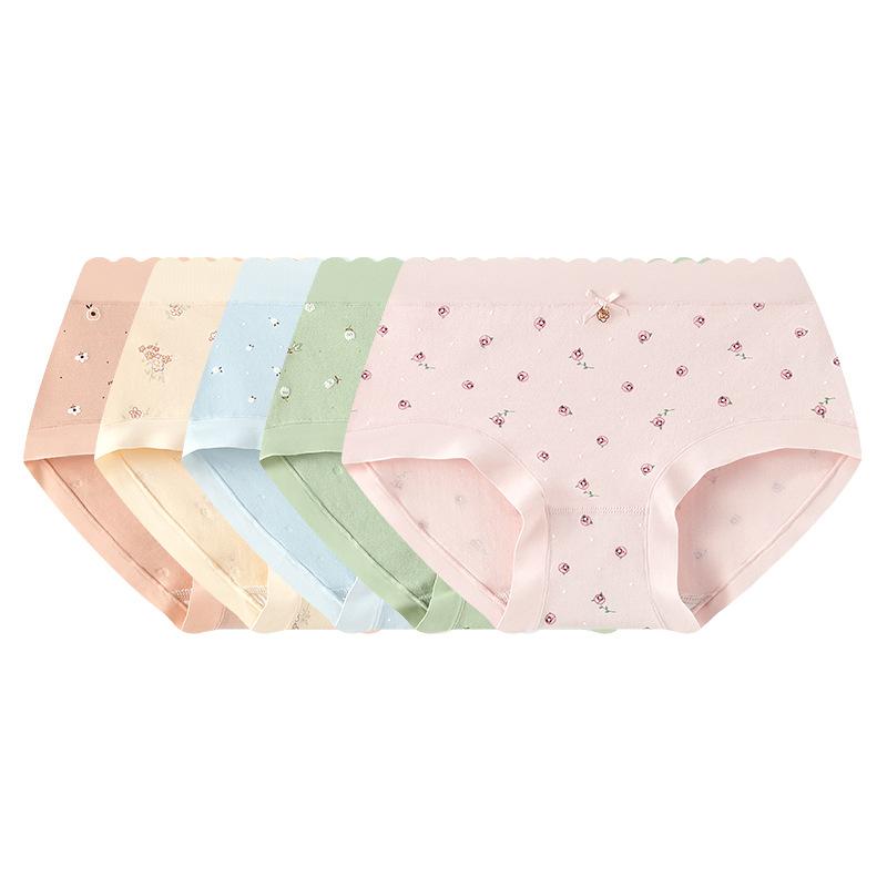 Sweet And Cute Underwear Pure Cotton Women, Bow-Printed Girl Underwear, Women'S Seamless Underwear Women