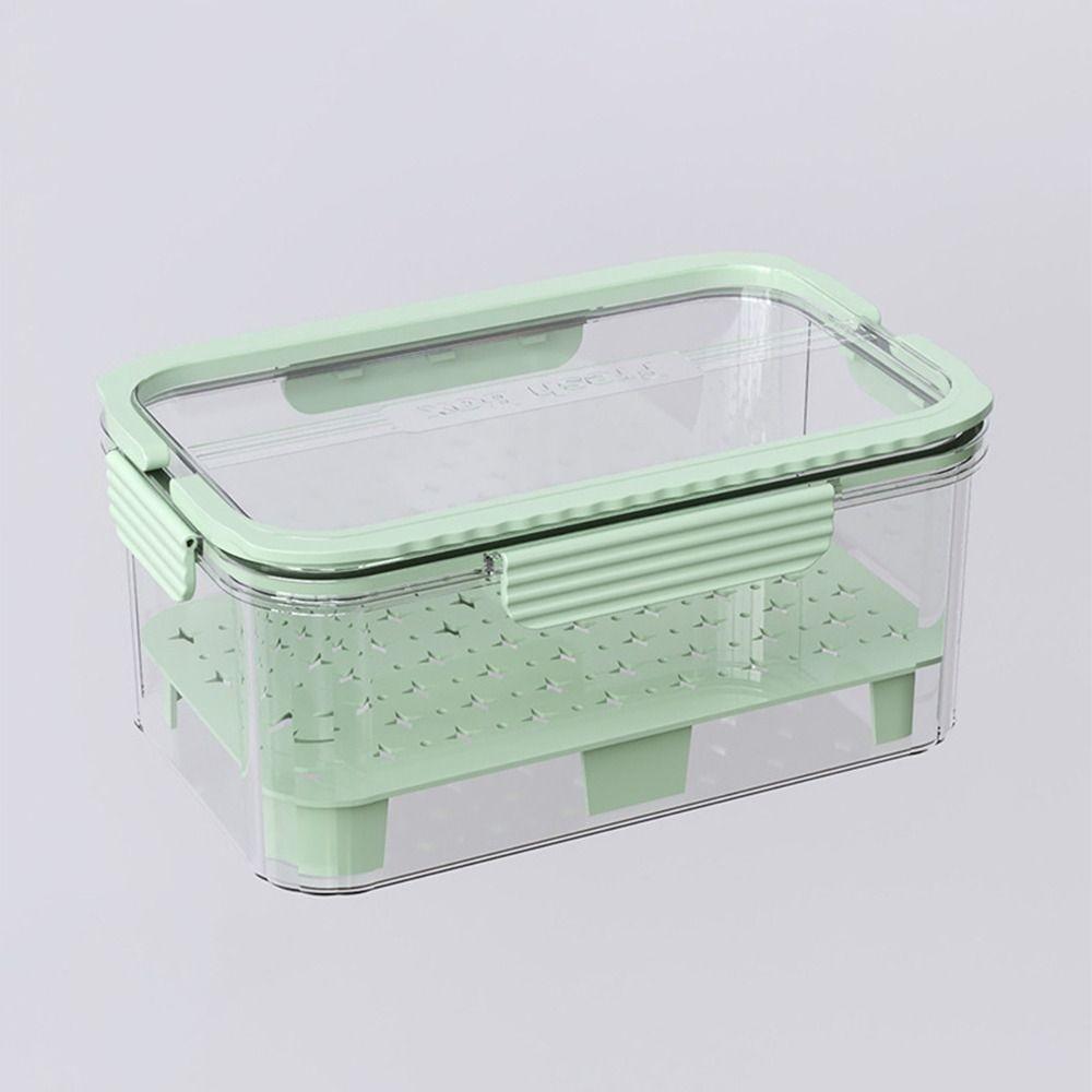 

with Handle Drain Storage Box Double Layer Interval Preservation Box Kitchen