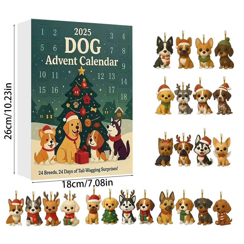 24 Days Christmas Countdown Calendar With Cute 2D Pet Ornaments Xmas Tree Decoration  Year Advent Calendar Surprise Blind Box