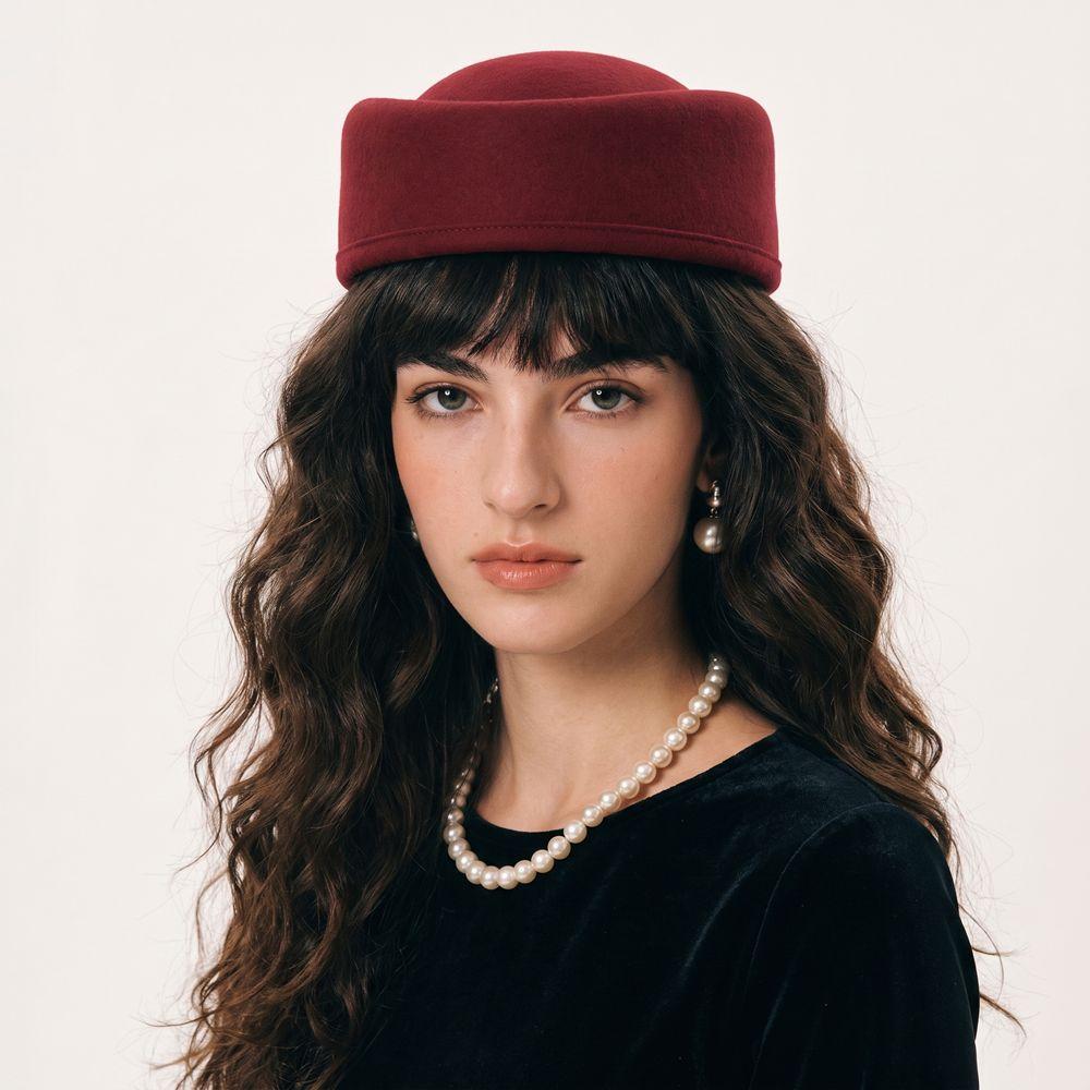 Solid Color Pillbox Hat Vintage Airline Stewardess Caps Teardrop Hat Topper Hat Masquerade Party