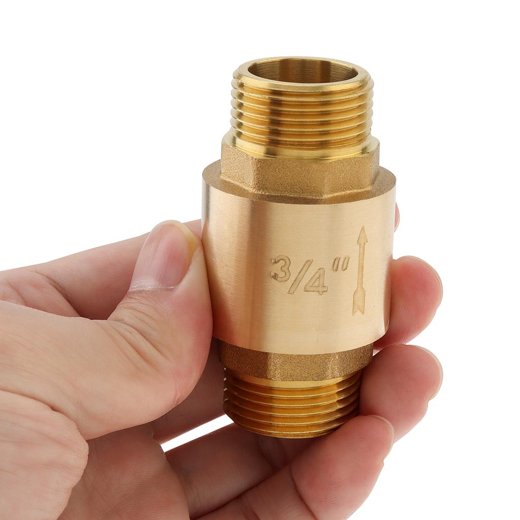 3/4inch NPT Male Thread Brass Check Valve for Well / Pump / Tank, Backflow Preventer, One Way Horizontal Check Valve for Water Control