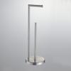Freestanding Stainless Steel Tissue and Towel Holder with Storage, No-Drill Bathroom Toilet Paper Stand