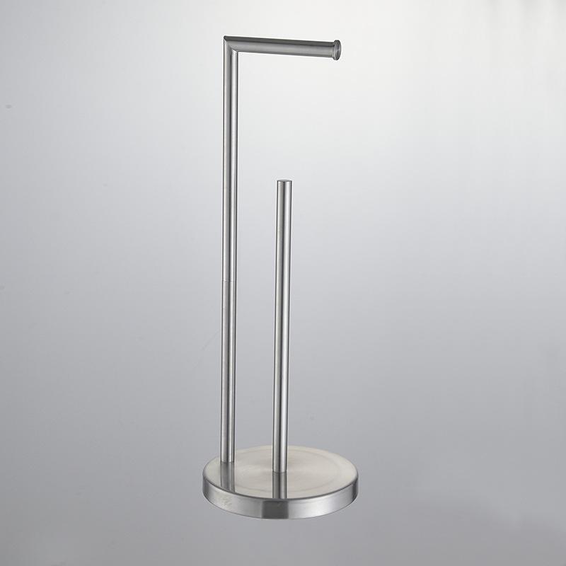 Freestanding Stainless Steel Tissue and Towel Holder with Storage, No-Drill Bathroom Toilet Paper Stand