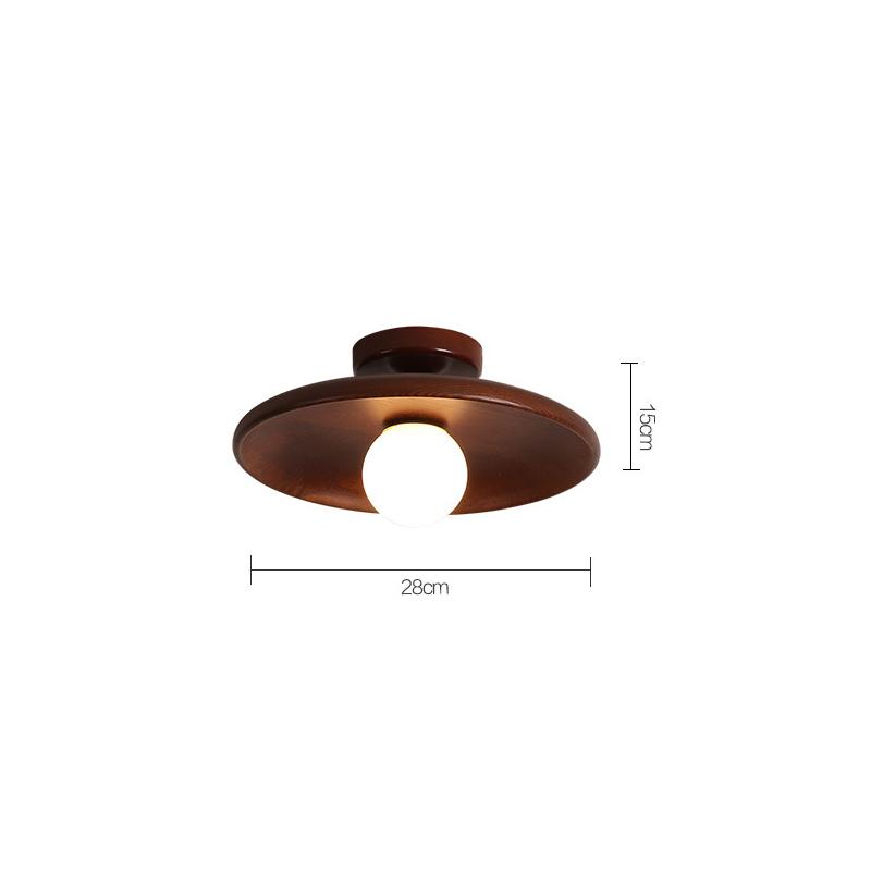 Handcrafted Wooden Ceiling Lamp with LED Lights for Corridor, Living Room, Entrance, Balcony - Wooden Disc Pendant Light Fixture
