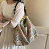 Seaside Vacation Colorful Straw Bag Women's Large Capacity Commuting Shoulder Tote Bag