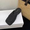 Fashion SUOJIALUN 2025 Autumn Women Slip On Mules Shoes Fashion Weave Hollow Out Ladies Elegant Slipper Soft Flat Heel Casual Slides Sho