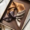 Luxury Brand Women Leopard Print Square Hijab Scarf Soft Satin Silk-like Small Neck Scarf Stylish Casual Headscarf