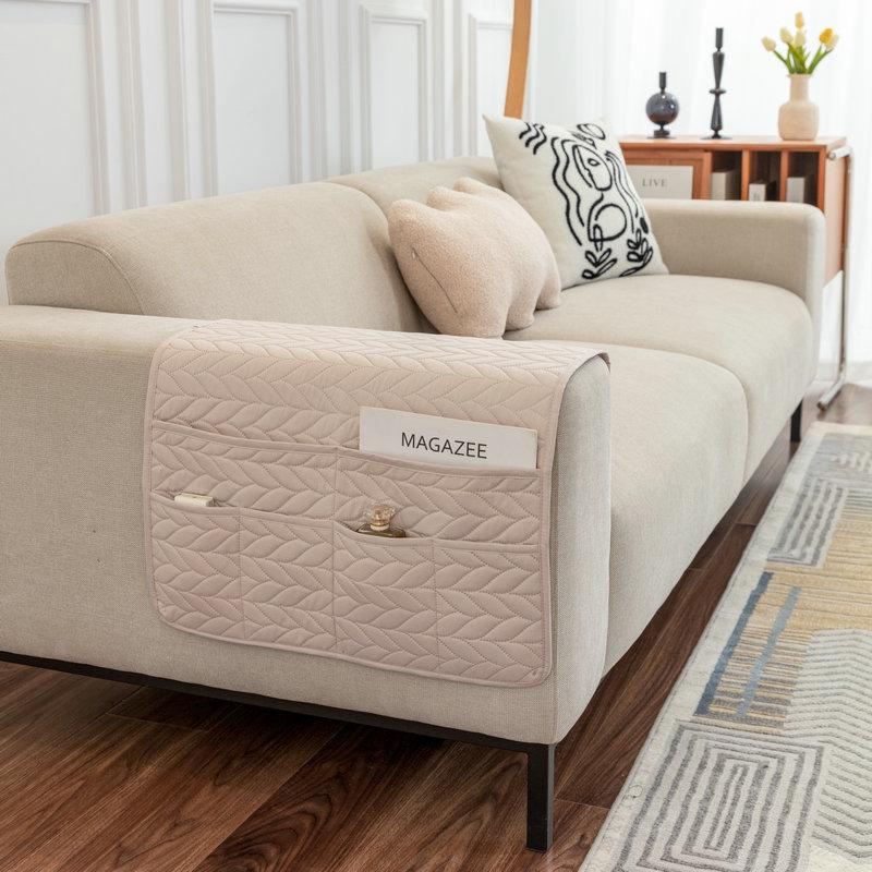 Uniwersalna ultradźwiękowo wytłaczana podkładka podłokietnika z miejscem do przechowywania na sofy nowoczesne minimalistyczne na każdą porę roku