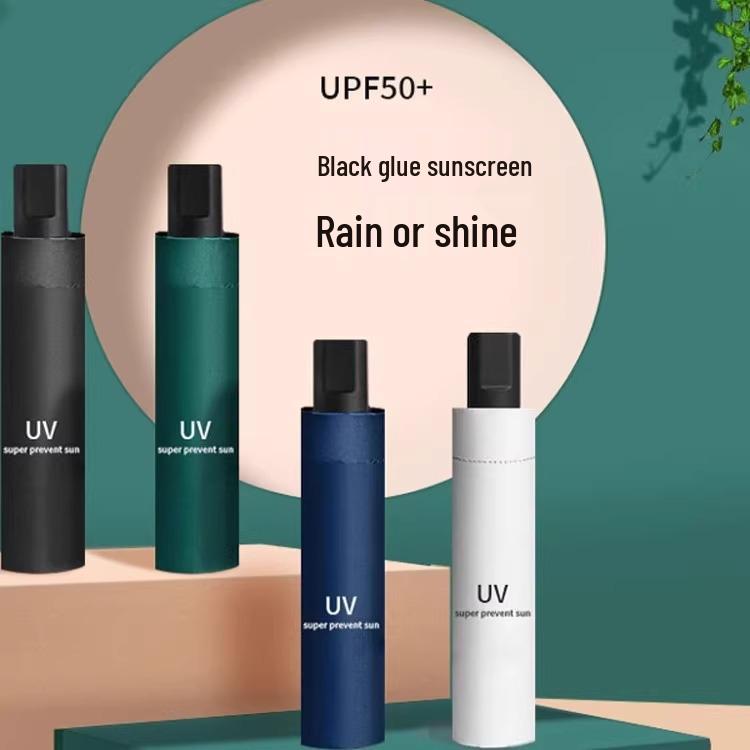 Guarda-chuva dobrável compacto anti-UV - Leve, portátil, proteção unissex contra sol e chuva