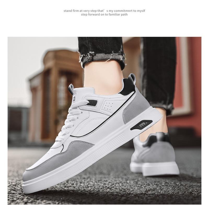 Mens Casual Breathable White Fashion Sports Board Sneakers For Young Men