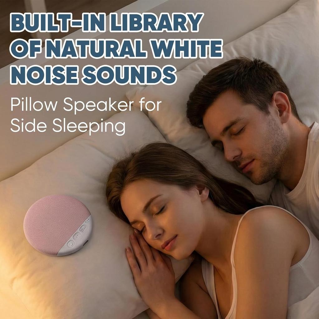 Sleep Pillow Speaker, Bluetooth Pillow Speaker with White Noise Timer Wireless Sleep Aid with Stereo Bass Private Sleep Headphones for Adult Kids