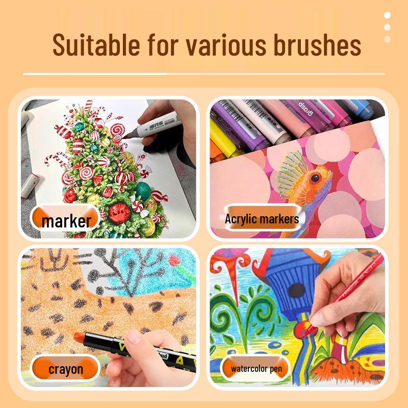 Thickened A4 Loose-Leaf Art Student Sketchbook: Hand-Painted Notebook for Marker Pen Drawing