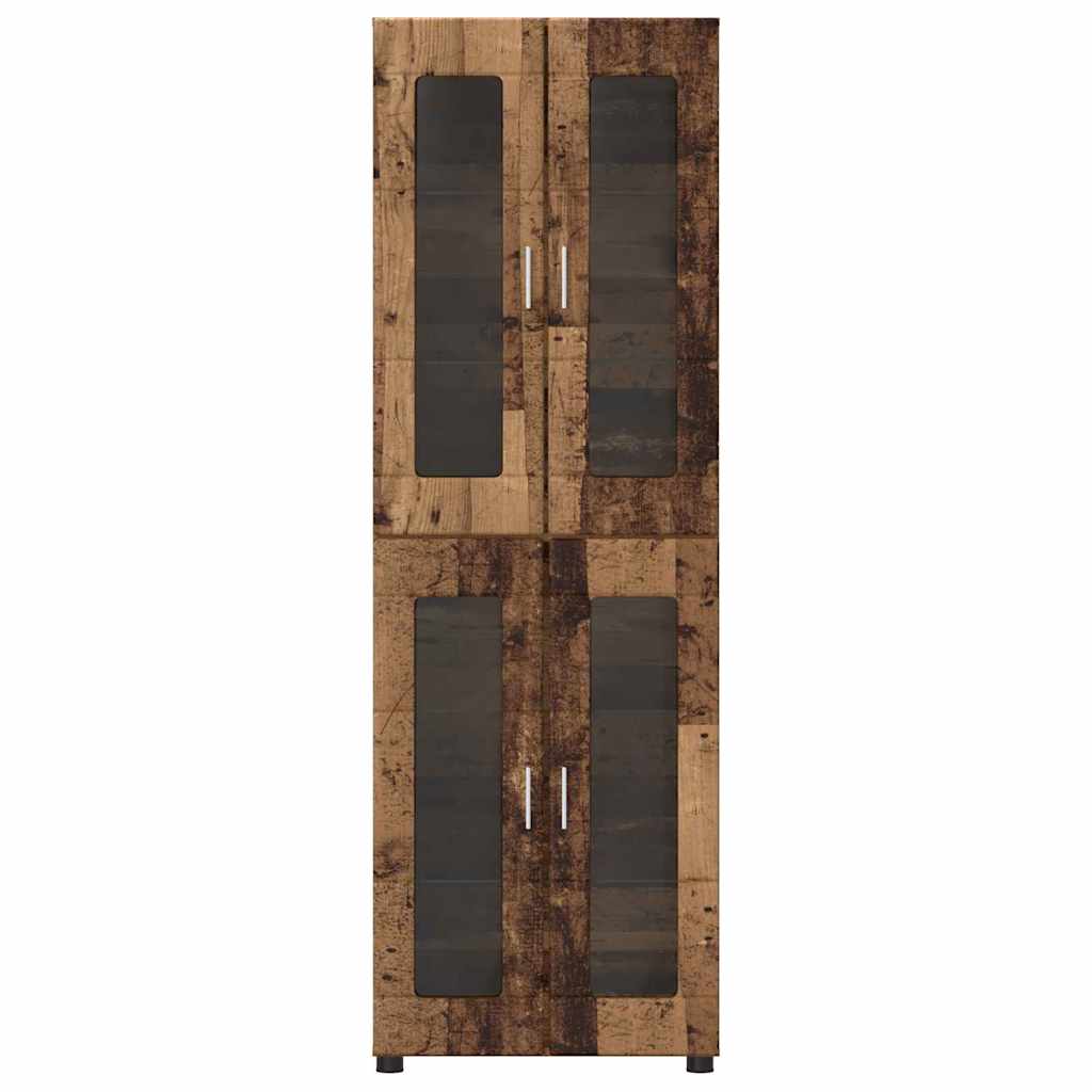 FLORIN Highboard with Doors Reclaimed Wood Look 60 x 35 x 182 cm Particleboard
