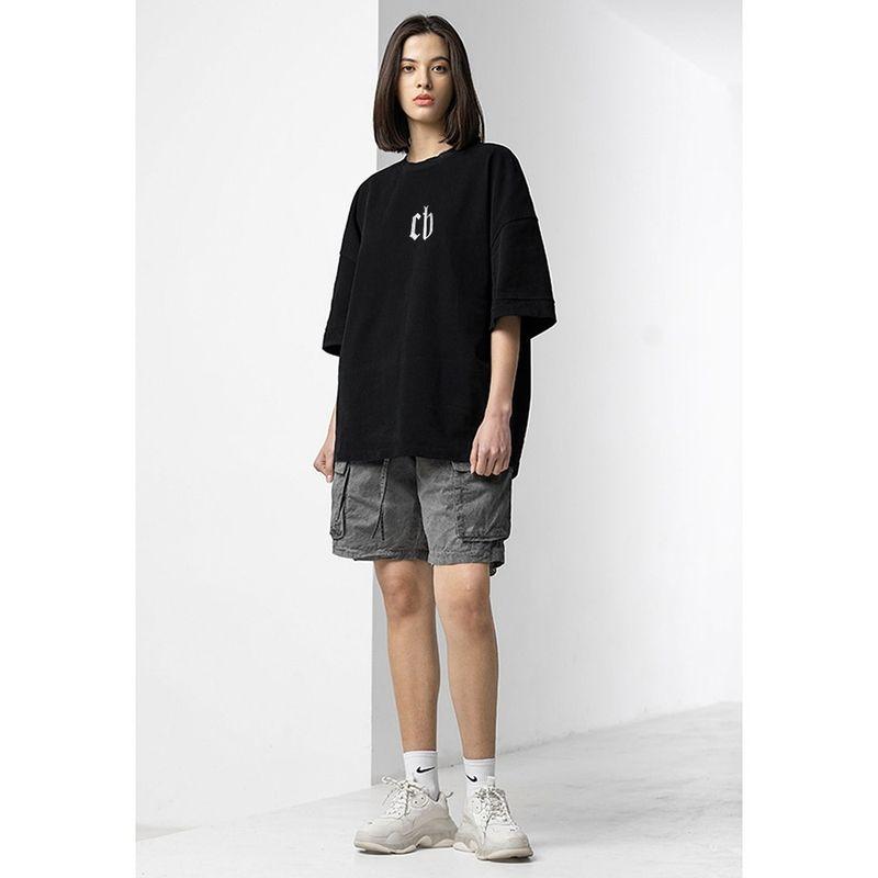 Wassup Heods Short-Sleeve T-Shirt for Men, Heavyweight American High Street Fashion Brand, Loose Fit, Pure Cotton Half-Sleeve, Couple's Summer Wear