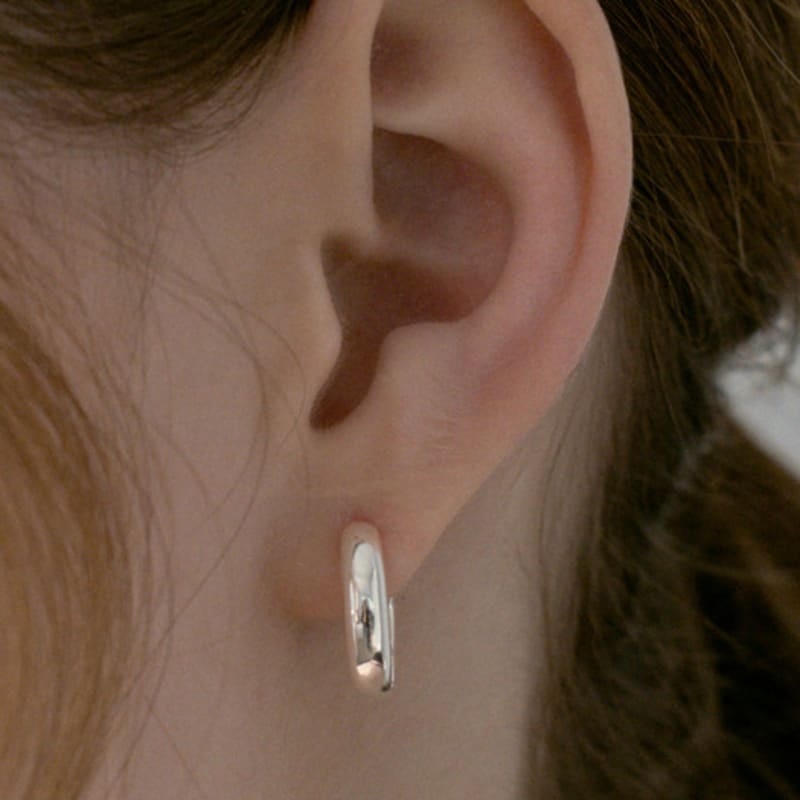 TATIANA (925 Silver) Minimal Bold Hoop Earrings EC1993