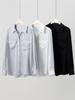 Women's Long Sleeve Heavyweight Mulberry Silk Square Neck Shirt - 2026 Spring Collection, White