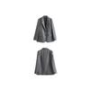 Vintage Notched Neck Long Sleeves  Women Fashion with Pockets Striped Single Breasted Blazer Chic Lady Outfits Plus Size