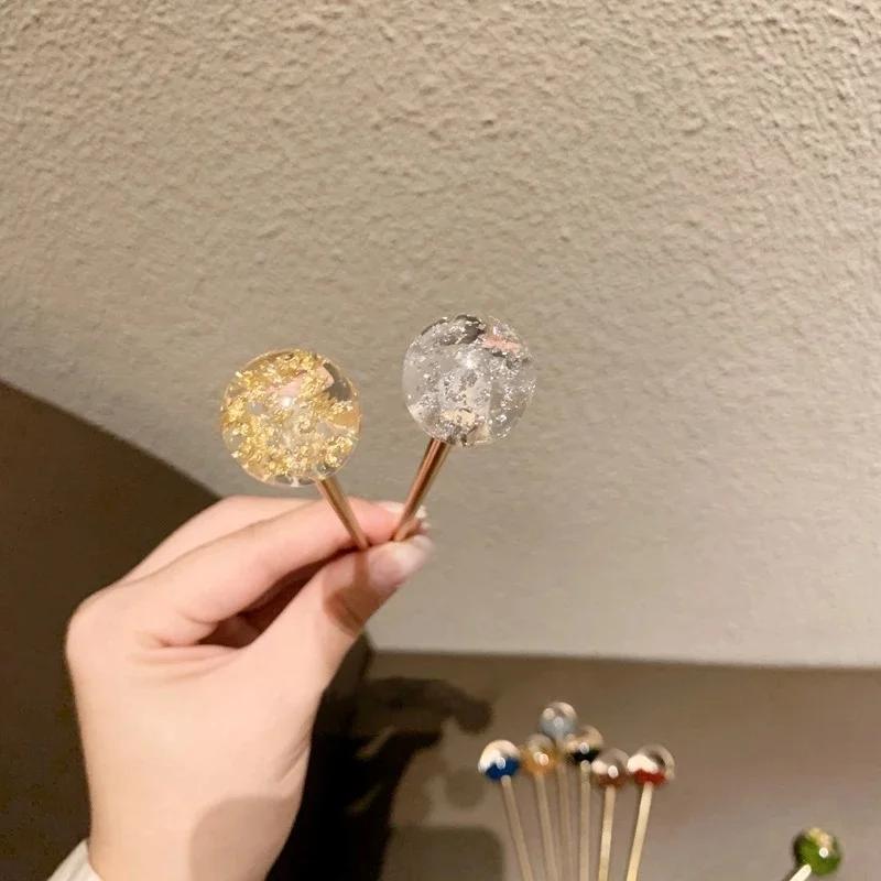 Metal Gold Color Women Hairpins Hair Accessories Gift Gold Foil Starry Sky Hair Clips Hair Sticks Fashion Jewelry