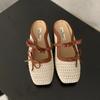 Mode Handgewebter Schmetterlingsknoten Marken Flache Slipper Damenmode Flache Mary Jane Schuhe Bequem Lässig Retro Designer Schuhe