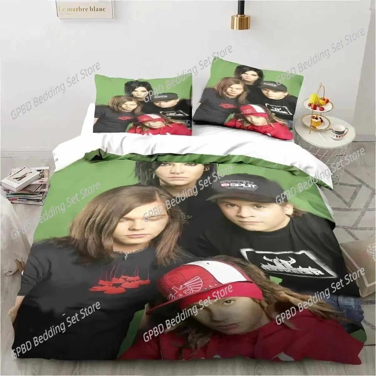 

3D Print Tokio Hotel Bplus Beding Set Bedrom Soft Modern Bedspreads Comefortable Children Kids Soft Duvet Cover Comfortable Quilt Cover And Pilowcase 135*200cm Eu-Single