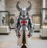 Wearable Templar Knight Costume Set with Viking Horned Helmet for Cosplay LARP Renaissance Fair
