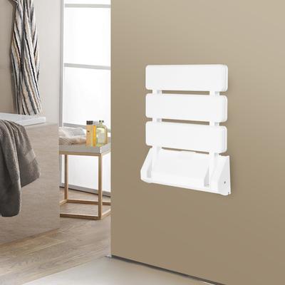Wall Mounted White Foldable Shower Seat Anti Slip Shower Chair 130kg Used On The Walls Of Bathrooms, Shower Rooms, Porches