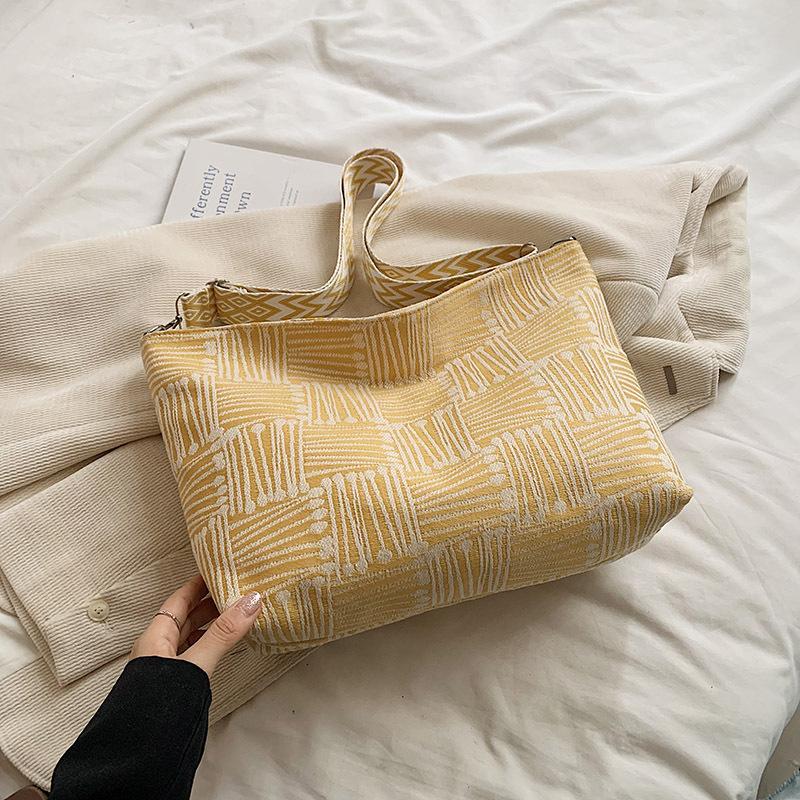 Cloth Bag Women'S Large-Capacity High-Value Wide Shoulder Strap Single Shoulder Messenger Bag Niche Autumn Canvas Bag