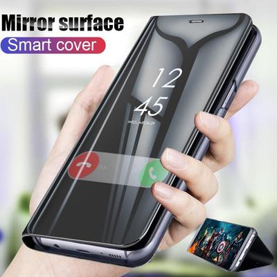 Kožené flipové pouzdro Mirror View pro Samsung Galaxy A14 A13 A12 A24 A23 A34 A54 A04S A51 A50 A52 A53 A33 A22 A32 5G 4G S22 S23 S24 Ultra Stand Book Cover