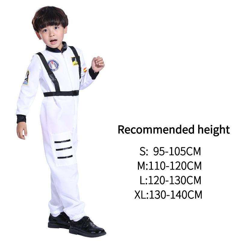 Adult Astronaut Spacesuit Jumpsuit Cosplay Costume Kids Bodysuit Flight Suit Halloween Costume Performance Costumes S