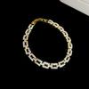 Rhombus hollow zircon flower bracelet light luxury high-end bracelet fashion trend personalized jewelry women