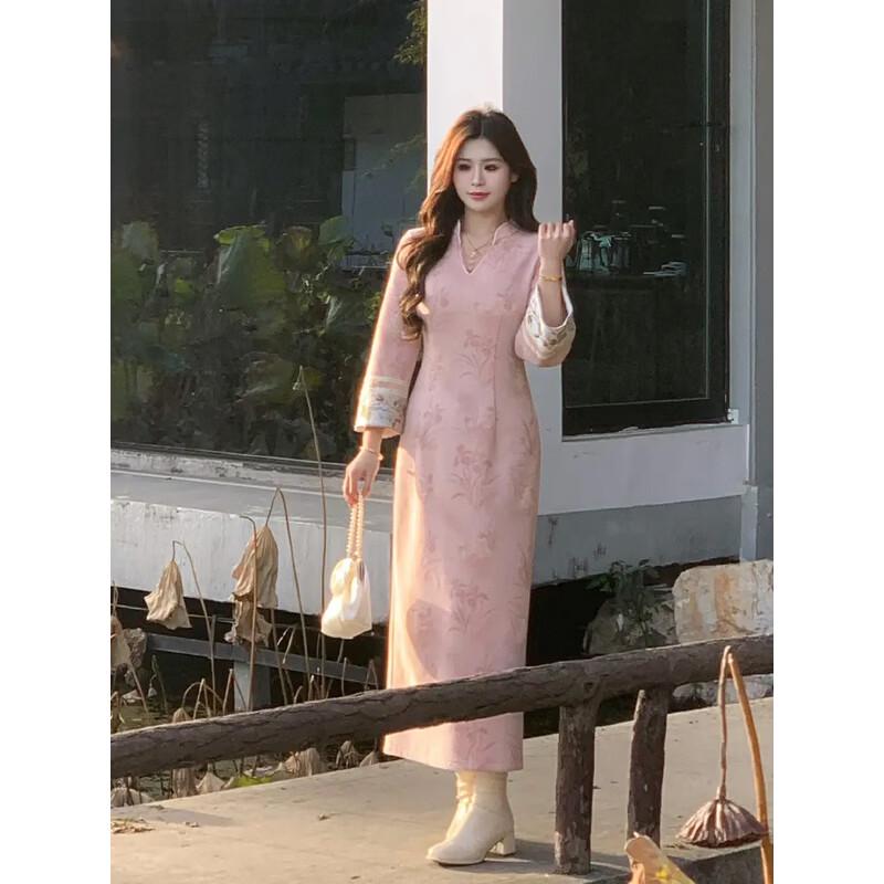 New Chinese Style Embroidered Cheongsam Dress
